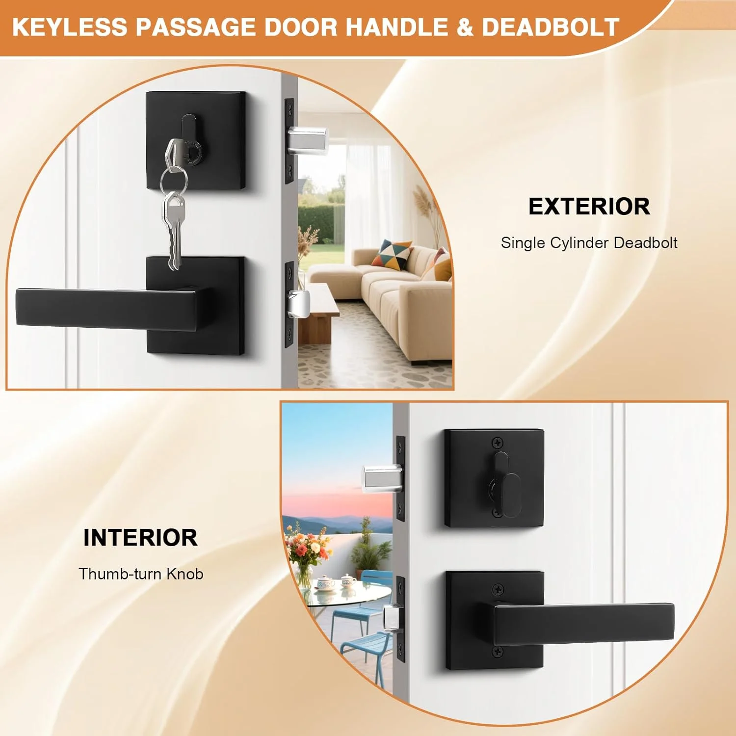 دستگیره اهرمی درب راهرو مشکی مات پروبریكو به همراه قفل سیلندر تکی، ست دستگیره قفل مربعی مدرن، دستگیره درب بیرونی و ست قفل، دستگیره اهرمی درب بیرونی بسته 4 عددی دستگیره اهرمی درب راهرو مشکی مات پروبریكو به همراه قفل سیلندر تکی، ست دستگیره قفل مربعی مدرن، دستگیره درب بیرونی و ست قفل، دستگیره اهرمی درب بیرونی بسته 4 عددی