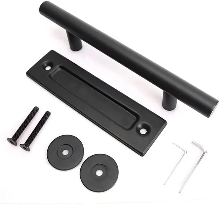 دستگیره درب فولادی جامد گرد دو طرفه مشکی برای گیت، گاراژ، سوله، مبلمان، ست دستگیره سنگین 12 اینچی درب کشویی انبار دستگیره درب فولادی جامد گرد دو طرفه مشکی برای گیت، گاراژ، سوله، مبلمان، ست دستگیره سنگین 12 اینچی درب کشویی انبار