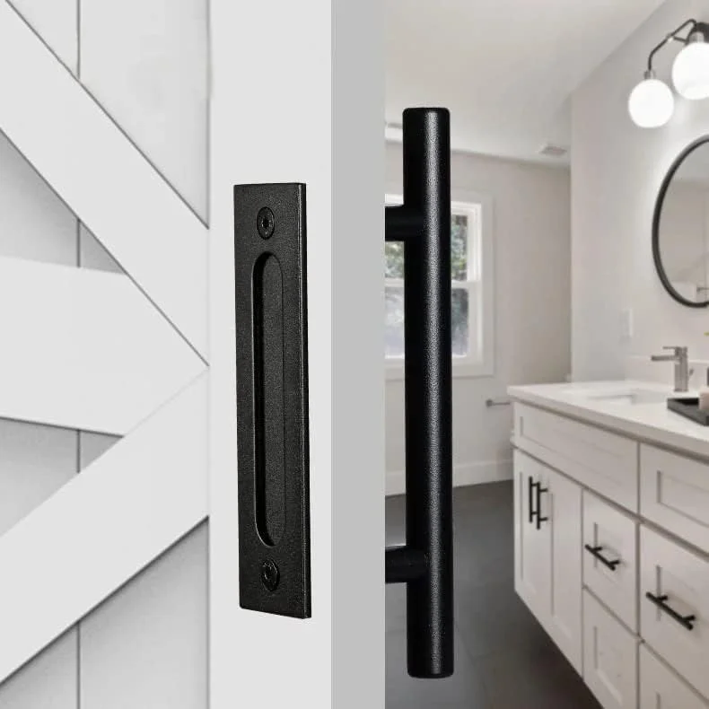 دستگیره درب فولادی جامد گرد دو طرفه مشکی برای گیت، گاراژ، سوله، مبلمان، ست دستگیره سنگین 12 اینچی درب کشویی انبار دستگیره درب فولادی جامد گرد دو طرفه مشکی برای گیت، گاراژ، سوله، مبلمان، ست دستگیره سنگین 12 اینچی درب کشویی انبار