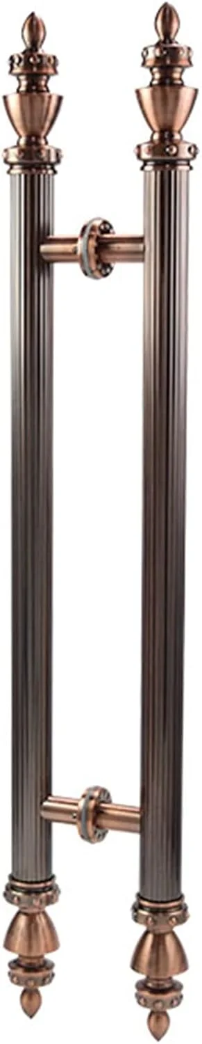 دستگیره درب BODHIS، مسی قرمز، سبک رترو، دستگیره درب کشویی با بافت عمودی، قطعات ست دستگیره دو طرفه (100 سانتی متر)