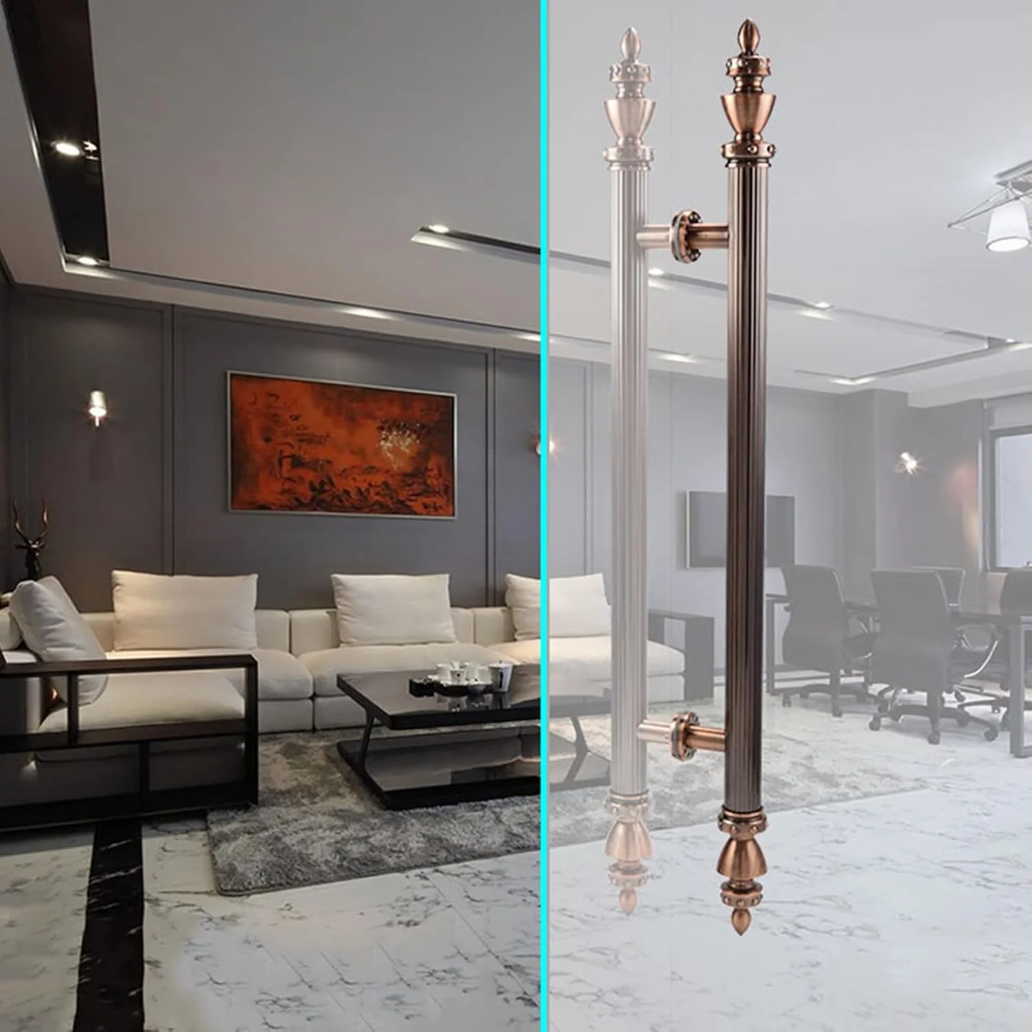 دستگیره درب BODHIS، مسی قرمز، سبک رترو، دستگیره درب کشویی با بافت عمودی، قطعات ست دستگیره دو طرفه (100 سانتی متر) دستگیره درب BODHIS، مسی قرمز، سبک رترو، دستگیره درب کشویی با بافت عمودی، قطعات ست دستگیره دو طرفه (100 سانتی متر)