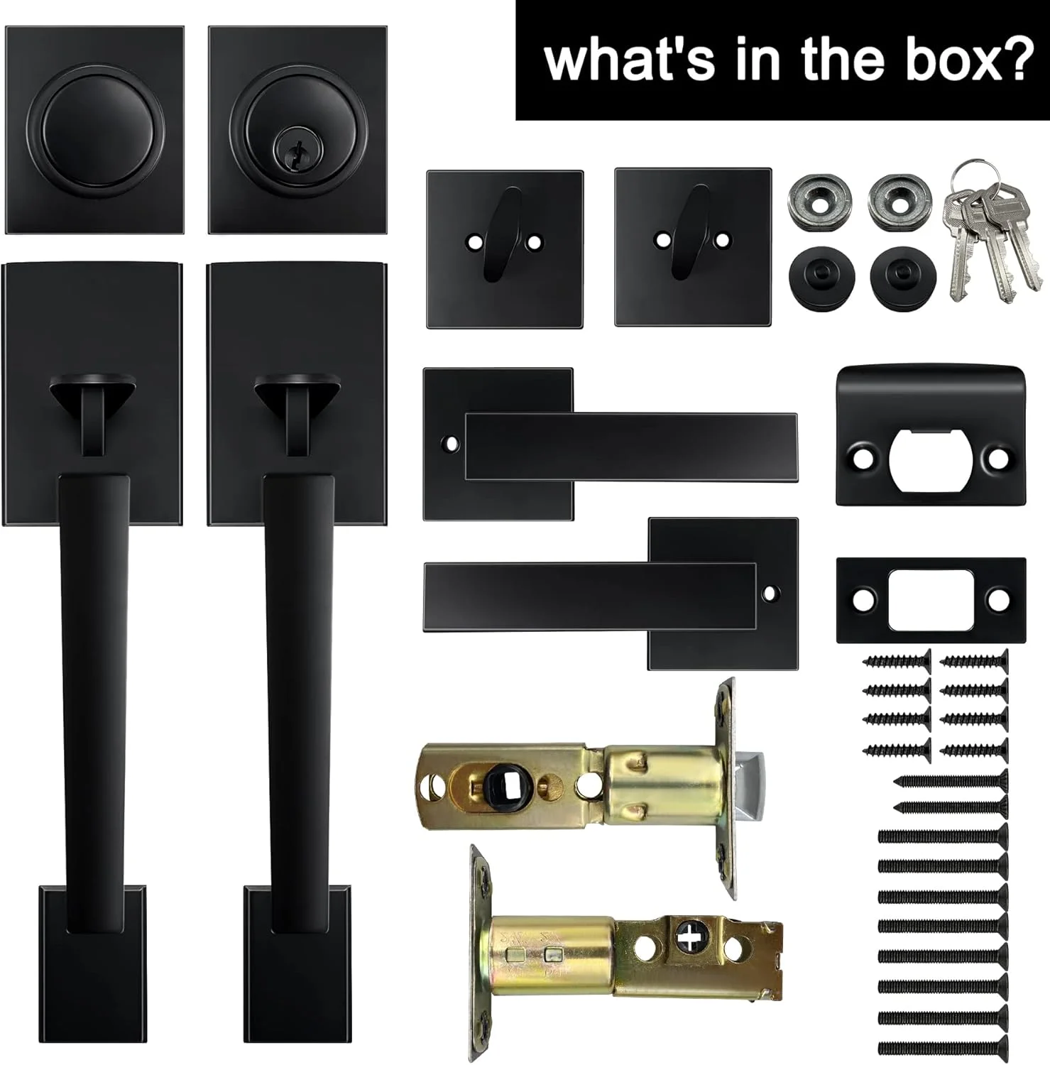 دستگیره درب ورودی سنگین - ست دستگیره دوتایی مشکی مات با دستگیره ثابت و قفل برای درب های ورودی، پشتی یا اداری (کلید دار و ثابت) دستگیره درب ورودی سنگین - ست دستگیره دوتایی مشکی مات با دستگیره ثابت و قفل برای درب های ورودی، پشتی یا اداری (کلید دار و ثابت)