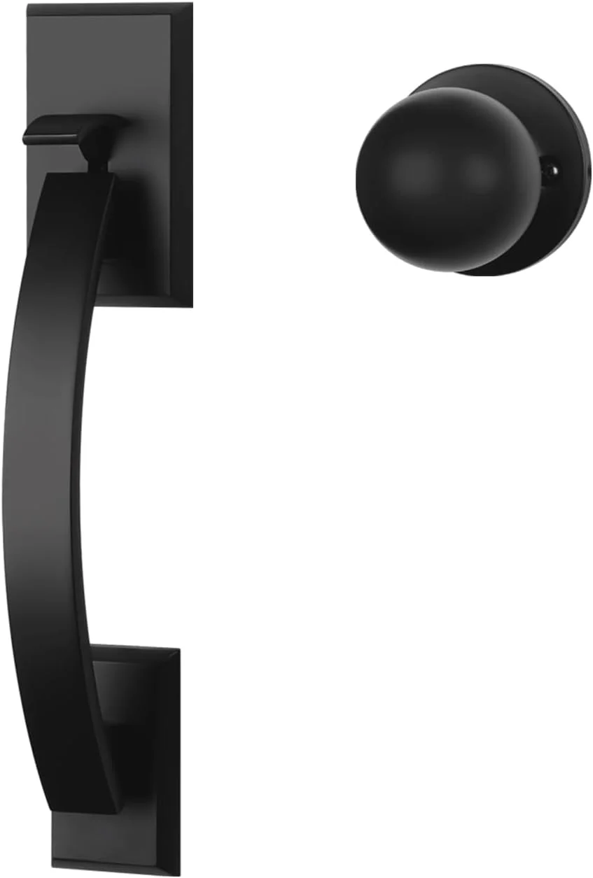 دستگیره گرد مشکی طلایی گرم، دستگیره درب ورودی و دستگیره برگشت پذیر، دستگیره درب ورودی تک سیلندر، ست دستگیره درب ورودی مشکی مات، دستگیره درب ورودی