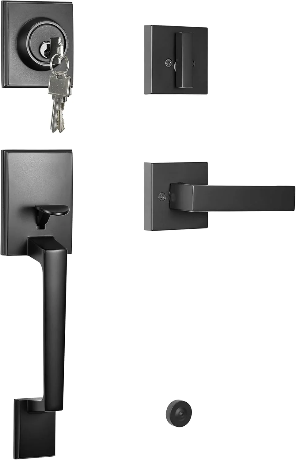 دستگیره درب ورودی سنگین TOGU HS14D-L01 با دستگیره اهرمی، قفل درب ورودی محکم با دستگیره اهرمی برای درب های بیرونی منزل، نصب آسان، روکش مشکی مات