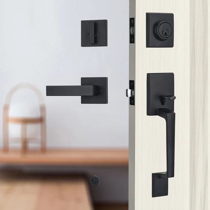 دستگیره درب ورودی سنگین TOGU HS14D-L01 با دستگیره اهرمی، قفل درب ورودی محکم با دستگیره اهرمی برای درب های بیرونی منزل، نصب آسان، روکش مشکی مات دستگیره درب ورودی سنگین TOGU HS14D-L01 با دستگیره اهرمی، قفل درب ورودی محکم با دستگیره اهرمی برای درب های بیرونی منزل، نصب آسان، روکش مشکی مات