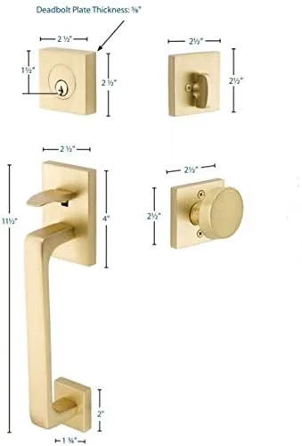 دستگیره گرد ورودی کلیدخور تک سیلندر Emtek 4820 Baden، دستگیره مدرن برنجی، پرداخت برنجی ساتن دستگیره گرد ورودی کلیدخور تک سیلندر Emtek 4820 Baden، دستگیره مدرن برنجی، پرداخت برنجی ساتن