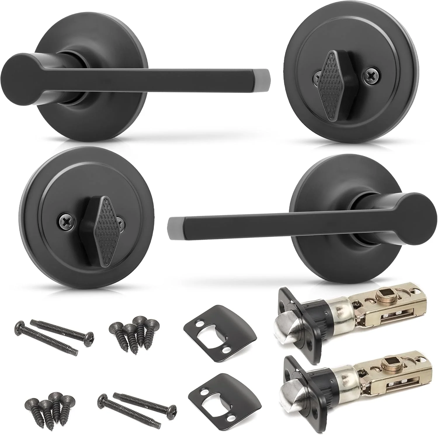 دستگیره ورودی مشکی مات Honeywell Safes & Door Locks با قفل تک سیلندر – شیک و ایمن، قفل درب با اهرم منحنی برای درب های داخلی و خارجی - 8108640 دستگیره ورودی مشکی مات Honeywell Safes & Door Locks با قفل تک سیلندر – شیک و ایمن، قفل درب با اهرم منحنی برای درب های داخلی و خارجی - 8108640