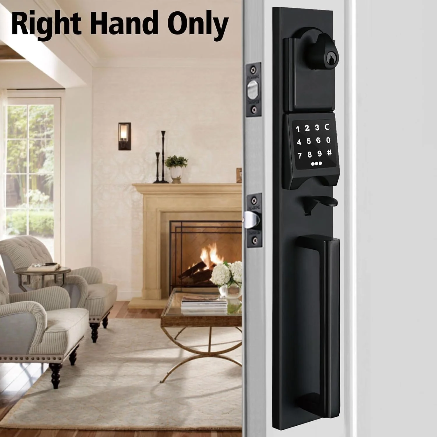 دستگیره هوشمند الکترونیکی مشکی مات راست دست با قفل صفحه کلید برای درب ورودی تکی (کلیدها رزرو شده اند)، MDHST2016DB-E-RH دستگیره هوشمند الکترونیکی مشکی مات راست دست با قفل صفحه کلید برای درب ورودی تکی (کلیدها رزرو شده اند)، MDHST2016DB-E-RH
