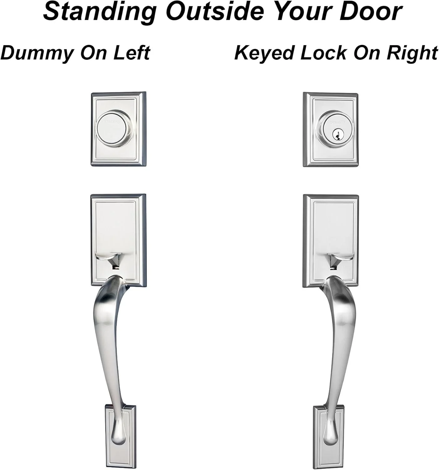 دستگیره اهرمی نمایشی درب ورودی Dynasty Hardware مدل Ridgecrest، نیکل ساتن، اهرم Heritage، دست چپ دستگیره اهرمی نمایشی درب ورودی Dynasty Hardware مدل Ridgecrest، نیکل ساتن، اهرم Heritage، دست چپ