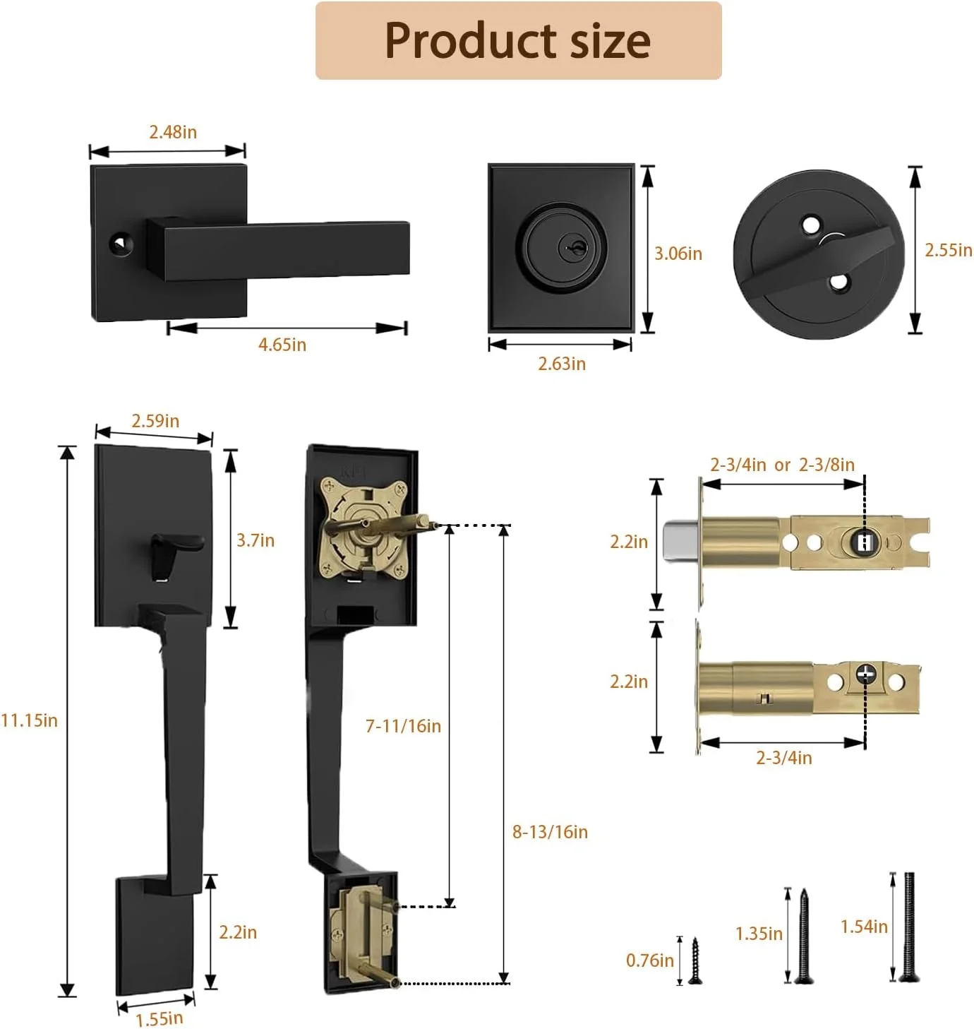 ست قفل درب ورودی با قفل زبانه دار و دستگیره اهرمی برای درب ورودی و بیرونی، دستگیره درب ورودی مشکی و ست قفل زبانه دار برگشت پذیر برای دست راست و چپ ست قفل درب ورودی با قفل زبانه دار و دستگیره اهرمی برای درب ورودی و بیرونی، دستگیره درب ورودی مشکی و ست قفل زبانه دار برگشت پذیر برای دست راست و چپ
