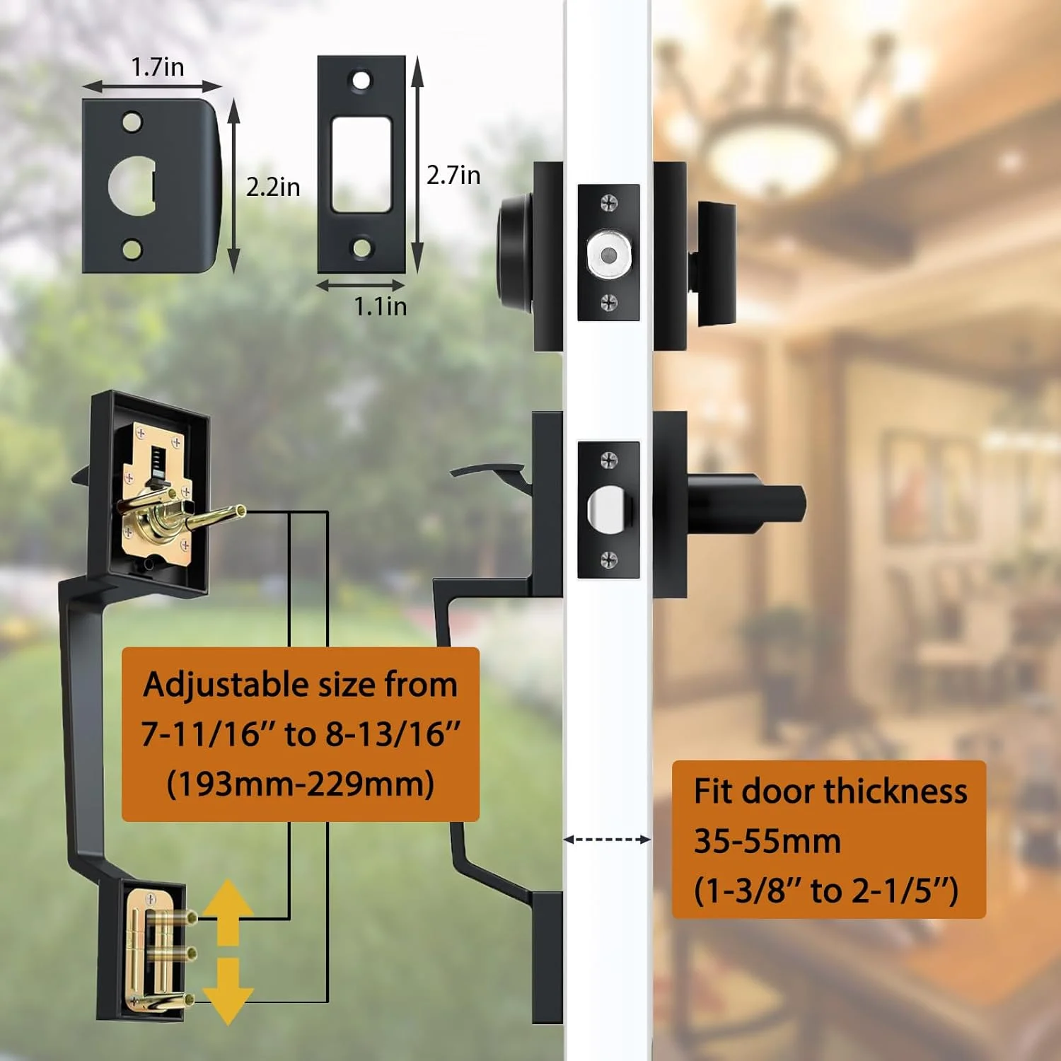 ست قفل درب ورودی با قفل زبانه دار و دستگیره اهرمی برای درب ورودی و بیرونی، دستگیره درب ورودی مشکی و ست قفل زبانه دار برگشت پذیر برای دست راست و چپ ست قفل درب ورودی با قفل زبانه دار و دستگیره اهرمی برای درب ورودی و بیرونی، دستگیره درب ورودی مشکی و ست قفل زبانه دار برگشت پذیر برای دست راست و چپ