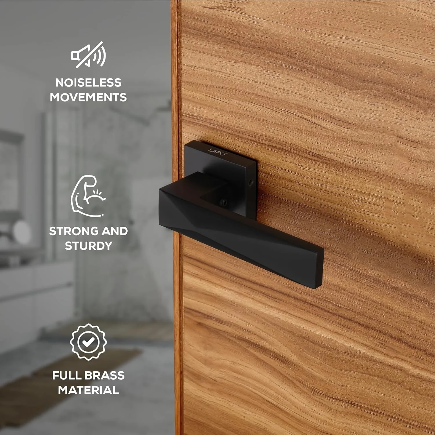 قفل درب آلومینیومی سنگین LAPO برای درب حمام، بالکن - دستگیره های بدون کلید انباری با قفل کودک برای خانه، دفتر، هتل | پرداخت مشکی | Ro-131 قفل درب آلومینیومی سنگین LAPO برای درب حمام، بالکن - دستگیره های بدون کلید انباری با قفل کودک برای خانه، دفتر، هتل | پرداخت مشکی | Ro-131