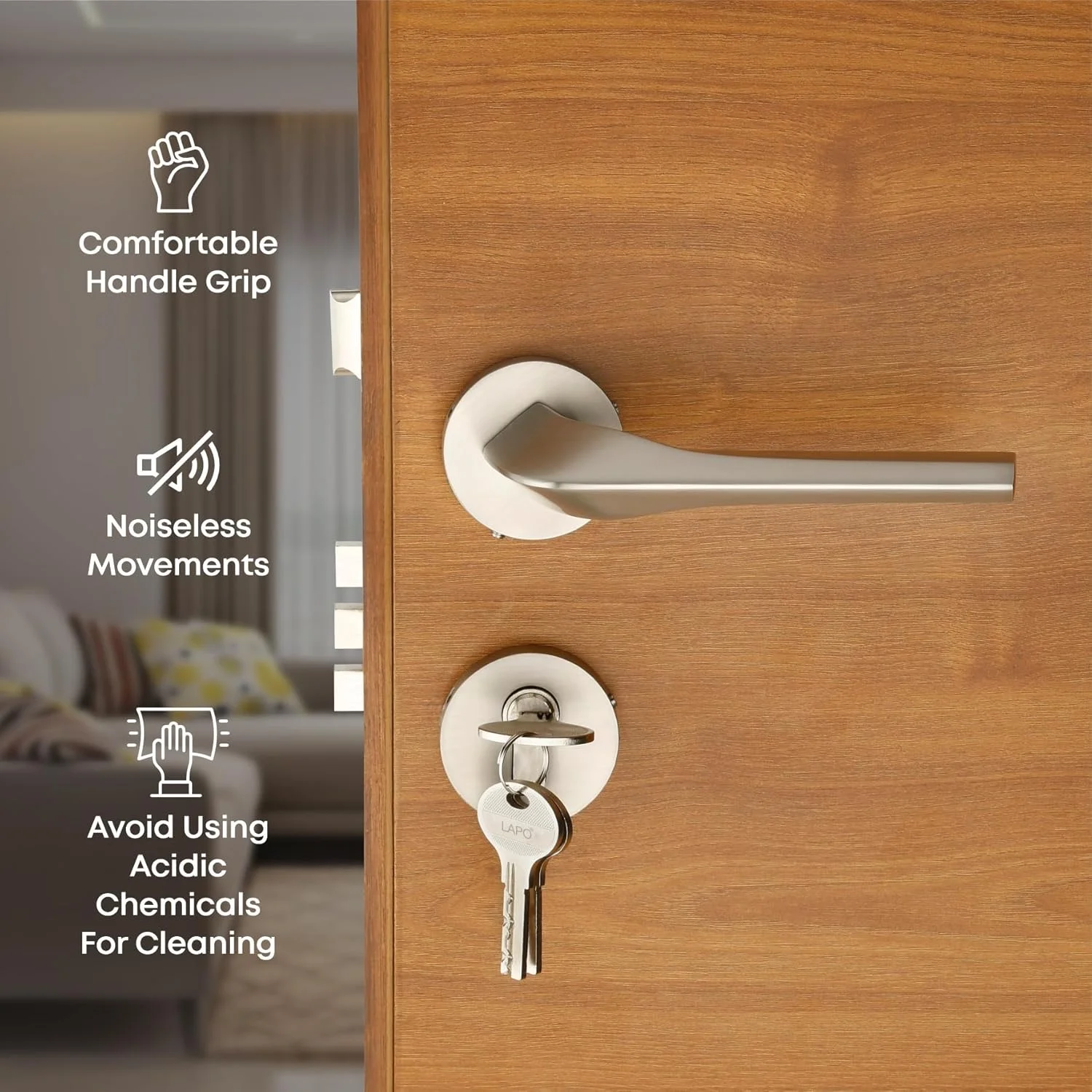 قفل درب LAPO برای درب اصلی، قفل درب برای اتاق خواب، قفل زبانه دار برای درب، دستگیره قفل درب با 3 کلید برنجی برای خانه، دفتر، هتل (پرداخت مات، Ro-160) قفل درب LAPO برای درب اصلی، قفل درب برای اتاق خواب، قفل زبانه دار برای درب، دستگیره قفل درب با 3 کلید برنجی برای خانه، دفتر، هتل (پرداخت مات، Ro-160)