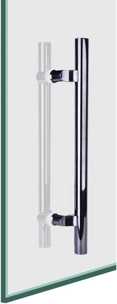 دستگیره درب شیشه ای ضخیم شده استیل مشکی تیتانیومی، دستگیره درب اداری هتل KTV درب کشویی چوبی 6 سایز، مشکی - 800×600 میلی متر