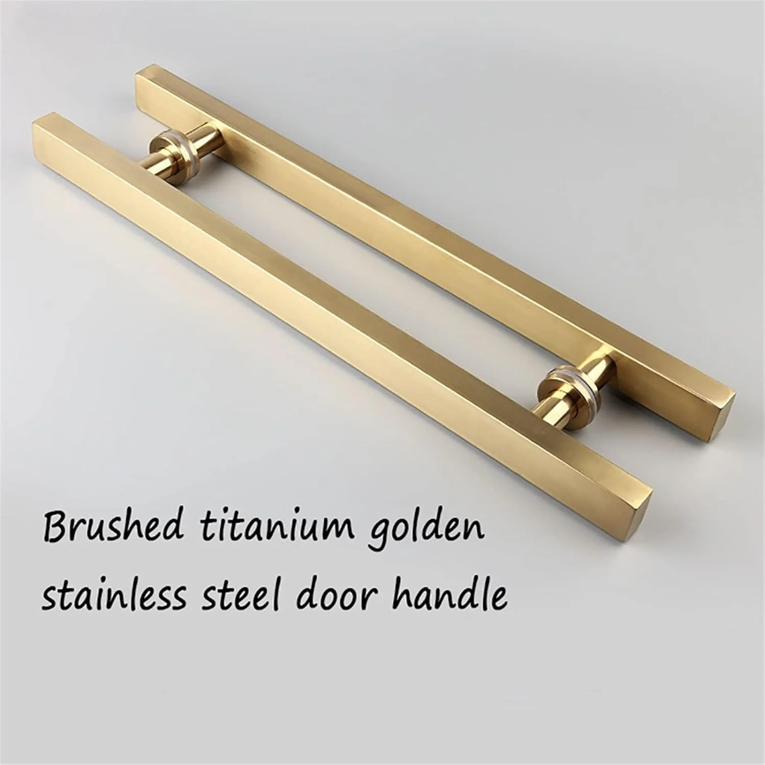 دستگیره درب شیشه ای کشویی استیل ضد زنگ مقاوم، دستگیره مربعی طلایی، سخت افزار درب، 600×400 میلی متر دستگیره درب شیشه ای کشویی استیل ضد زنگ مقاوم، دستگیره مربعی طلایی، سخت افزار درب، 600×400 میلی متر
