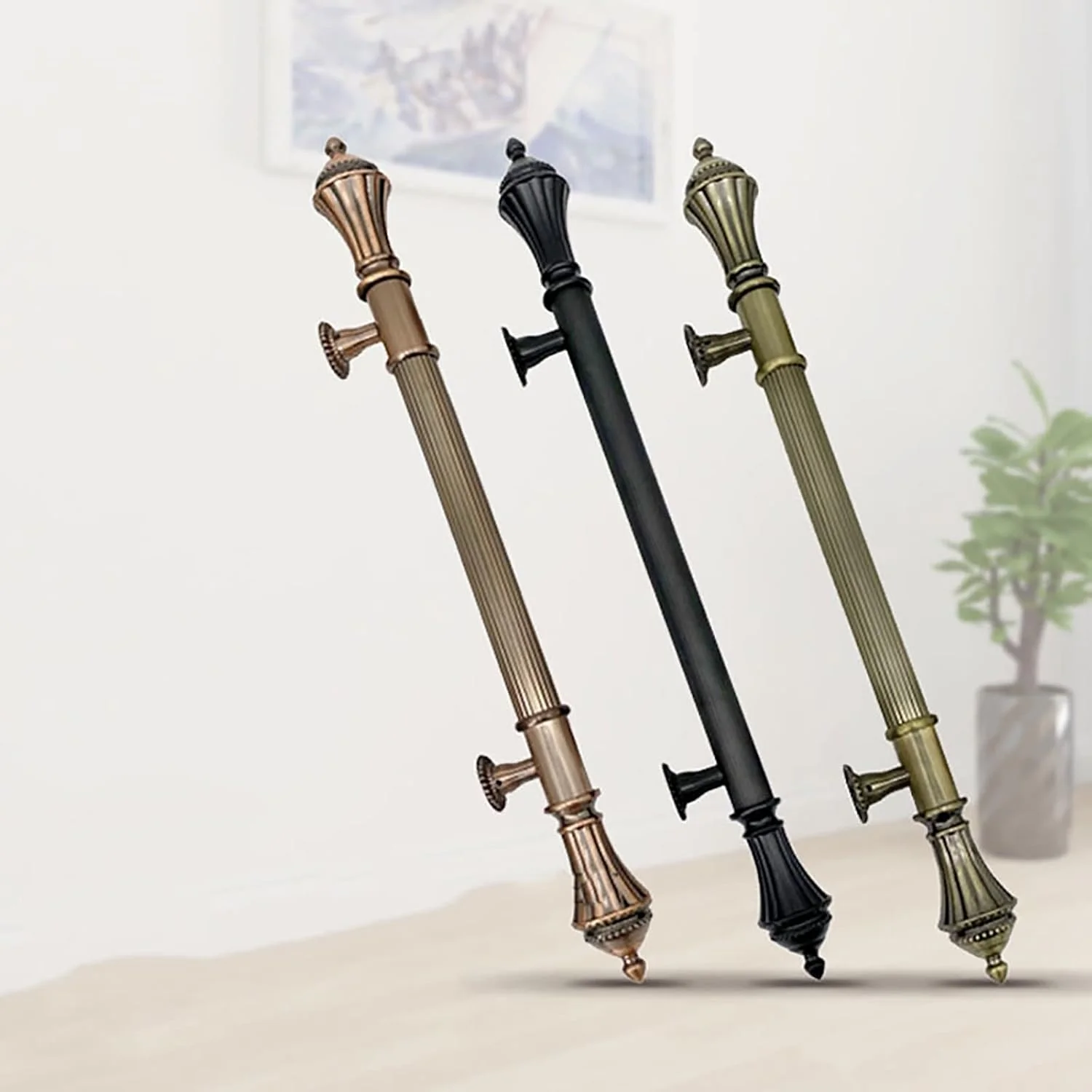 دستگیره درب ورودی برای آشپزخانه شیشه ای کشویی، میله فشاری کششی دو طرفه قدیمی 60/80/120/150 سانتی متری، ست دستگیره درب انبار، نصب آسان، A-62 سانتی متر / 24.4 اینچ دستگیره درب ورودی برای آشپزخانه شیشه ای کشویی، میله فشاری کششی دو طرفه قدیمی 60/80/120/150 سانتی متری، ست دستگیره درب انبار، نصب آسان، A-62 سانتی متر / 24.4 اینچ