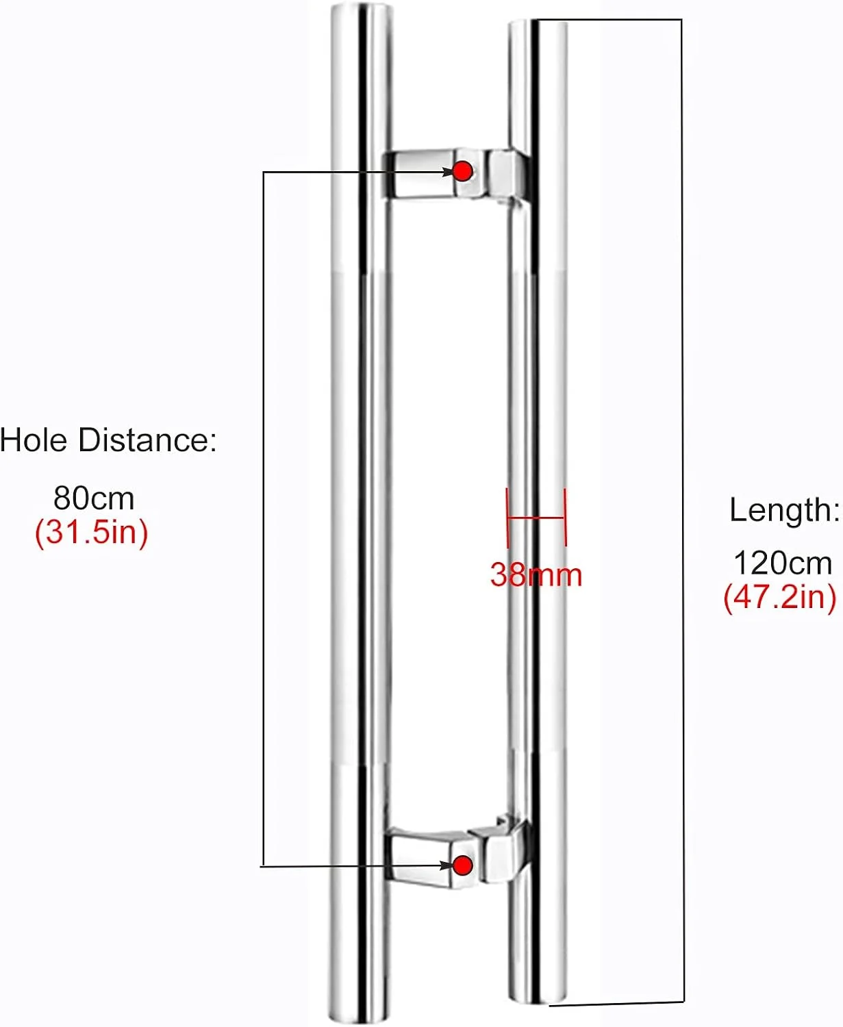 دستگیره مدرن درب انبار، نصب دو طرفه، دستگیره فشاری کششی استیل ضد زنگ برای درب شیشه ای حمام/اداری/درب های چوبی جلو، داخلی و خارجی، نقره ای - 120 سانتی متر (47.2 اینچ) دستگیره مدرن درب انبار، نصب دو طرفه، دستگیره فشاری کششی استیل ضد زنگ برای درب شیشه ای حمام/اداری/درب های چوبی جلو، داخلی و خارجی، نقره ای - 120 سانتی متر (47.2 اینچ)