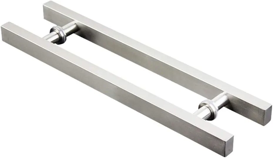 دستگیره درب چوبی و شیشه ای لوله مربعی استیل ضد زنگ برس خورده سنگین کششی-فشاری، 6 سایز، 600×400 میلی متر