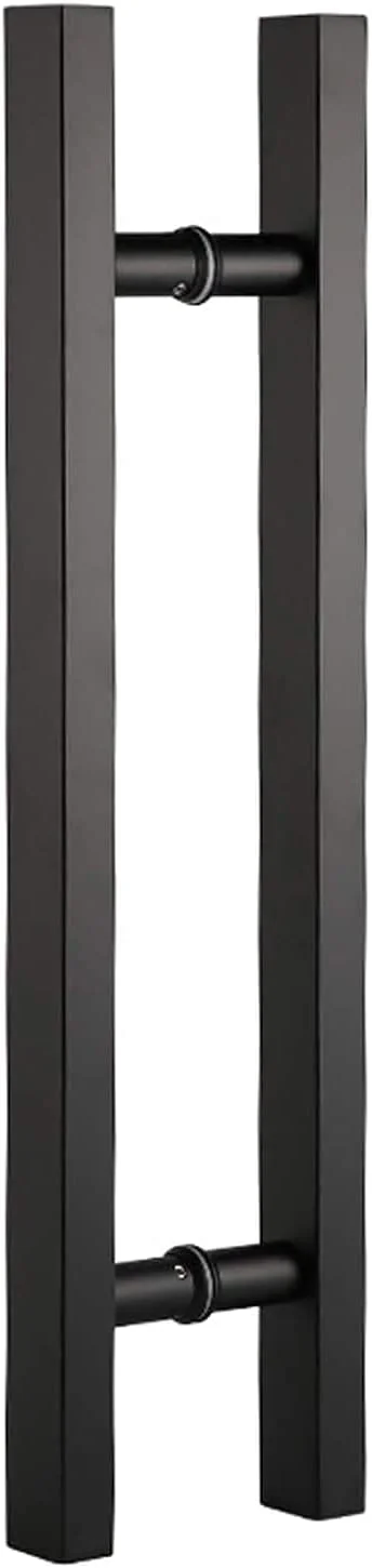 دستگیره درب کشویی، دستگیره نردبانی مربعی شکل / دستگیره های استیل ضد زنگ فشاری-کششی برای ورودی/حمام/چوب/شیشه/دفتر/فروشگاه، دستگیره های داخلی/خارجی درب، مشکی مات - 60 * 40 سانتی متر