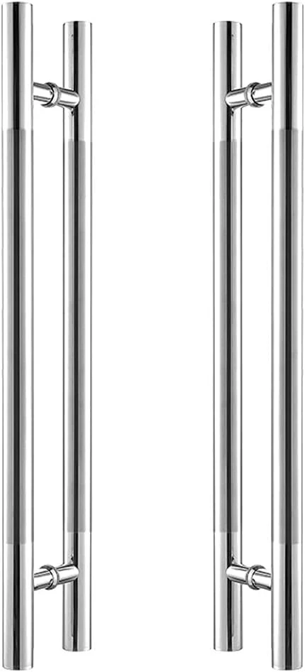 ۲ جفت دستگیره درب شیشه ای استیل، دستگیره لوله ای درب کشویی مناسب برای دفاتر، هتل ها و فروشگاه ها، میله های کمکی اتاق دوش، ۱۰ سایز، ۴۵ * ۲۸ سانتی متر