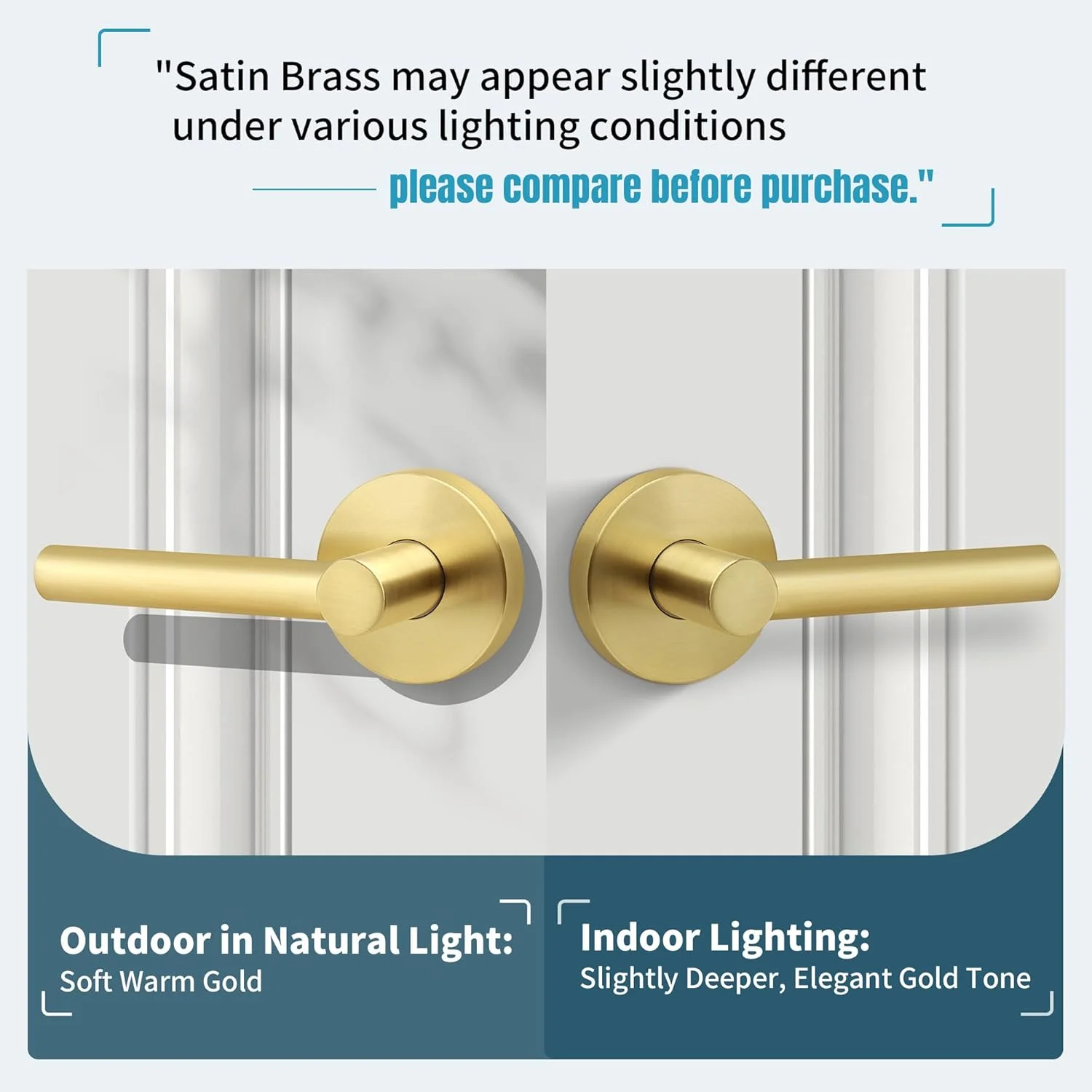 دستگیره اهرمی درب راهرو طلایی برس خورده، دستگیره درب داخلی طلایی سنگین، قفل درب گرد بدون قفل برای راهرو یا کمد، برگشت پذیر برای درهای سمت راست و چپ - پرداخت برنجی ساتن دستگیره اهرمی درب راهرو طلایی برس خورده، دستگیره درب داخلی طلایی سنگین، قفل درب گرد بدون قفل برای راهرو یا کمد، برگشت پذیر برای درهای سمت راست و چپ - پرداخت برنجی ساتن