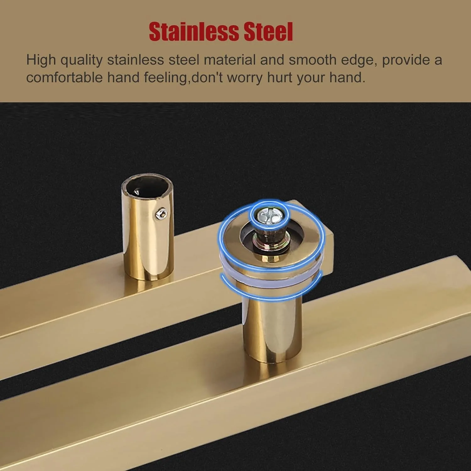 دستگیره درب کشویی استیل ضد زنگ برای درب چوبی/شیشه ای ورودی، دستگیره فشاری کششی لوله مربعی شکل H، نصب دو طرفه، مشکی - 150 سانتی متر / 59 اینچ دستگیره درب کشویی استیل ضد زنگ برای درب چوبی/شیشه ای ورودی، دستگیره فشاری کششی لوله مربعی شکل H، نصب دو طرفه، مشکی - 150 سانتی متر / 59 اینچ