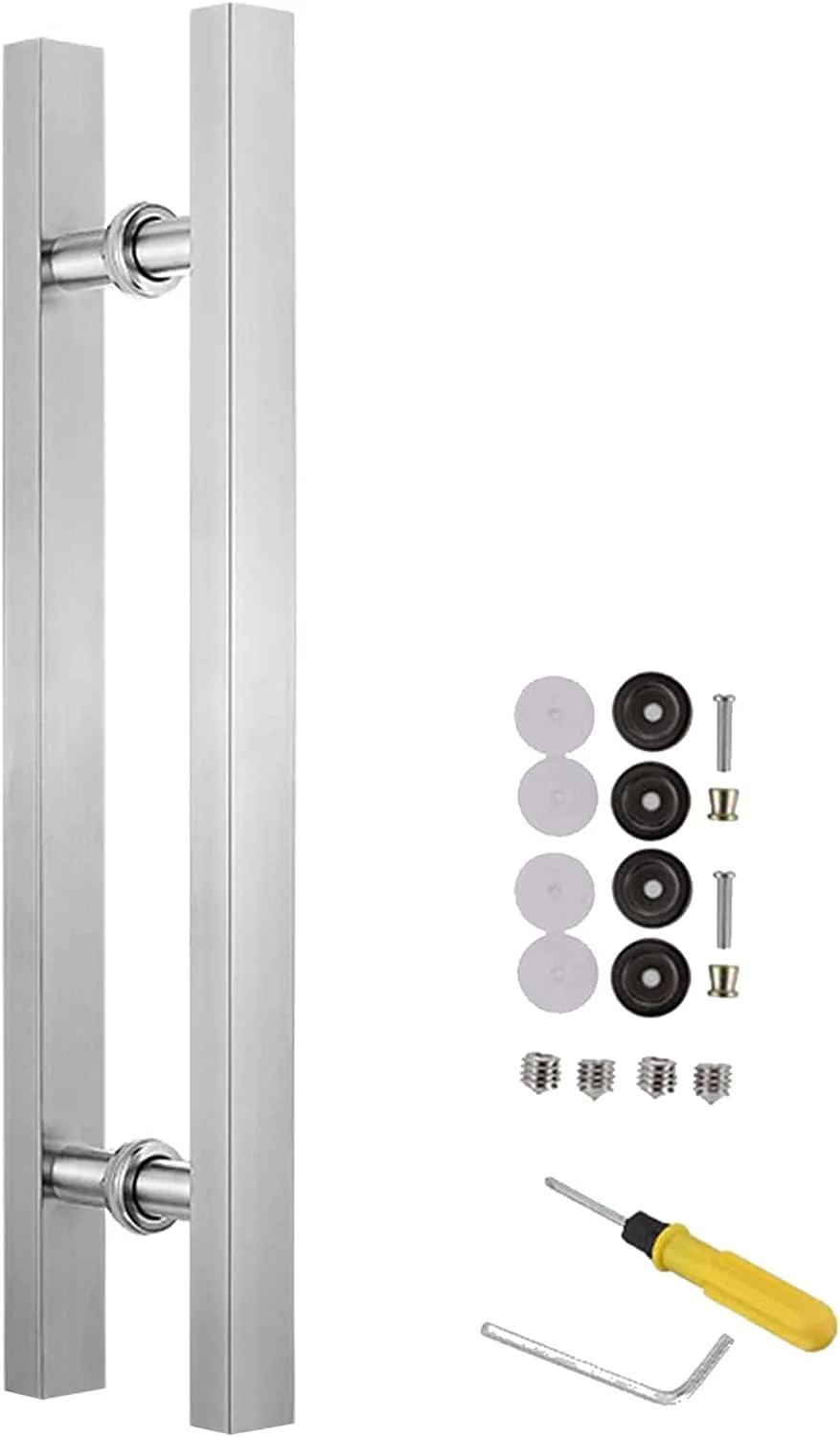 دستگیره های کششی فشاری درب آشپزخانه، دستگیره مدرن دو طرفه با لوازم جانبی، دستگیره کشویی برای انبار/اداره، طلایی رز - 80cm/31 1/2"-50cm