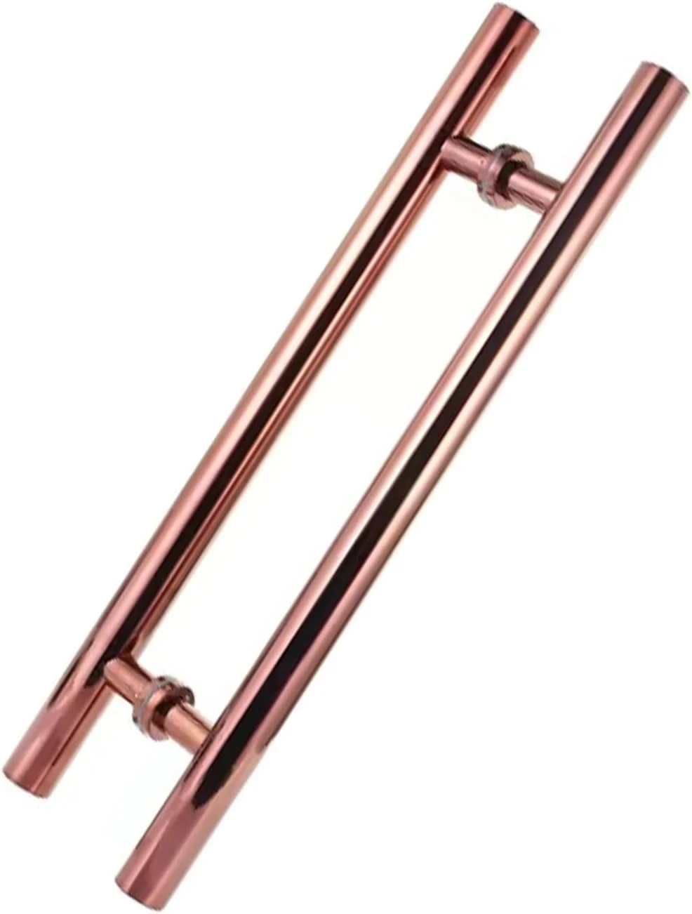 دستگیره های فشاری دو طرفه درب، دستگیره های گرد برای درب های داخلی و خارجی، دستگیره های شیشه ای برس خورده با پیچ های نصب، شامپاین-60 سانتی متر (23 5/8 اینچ)*40 سانتی متر