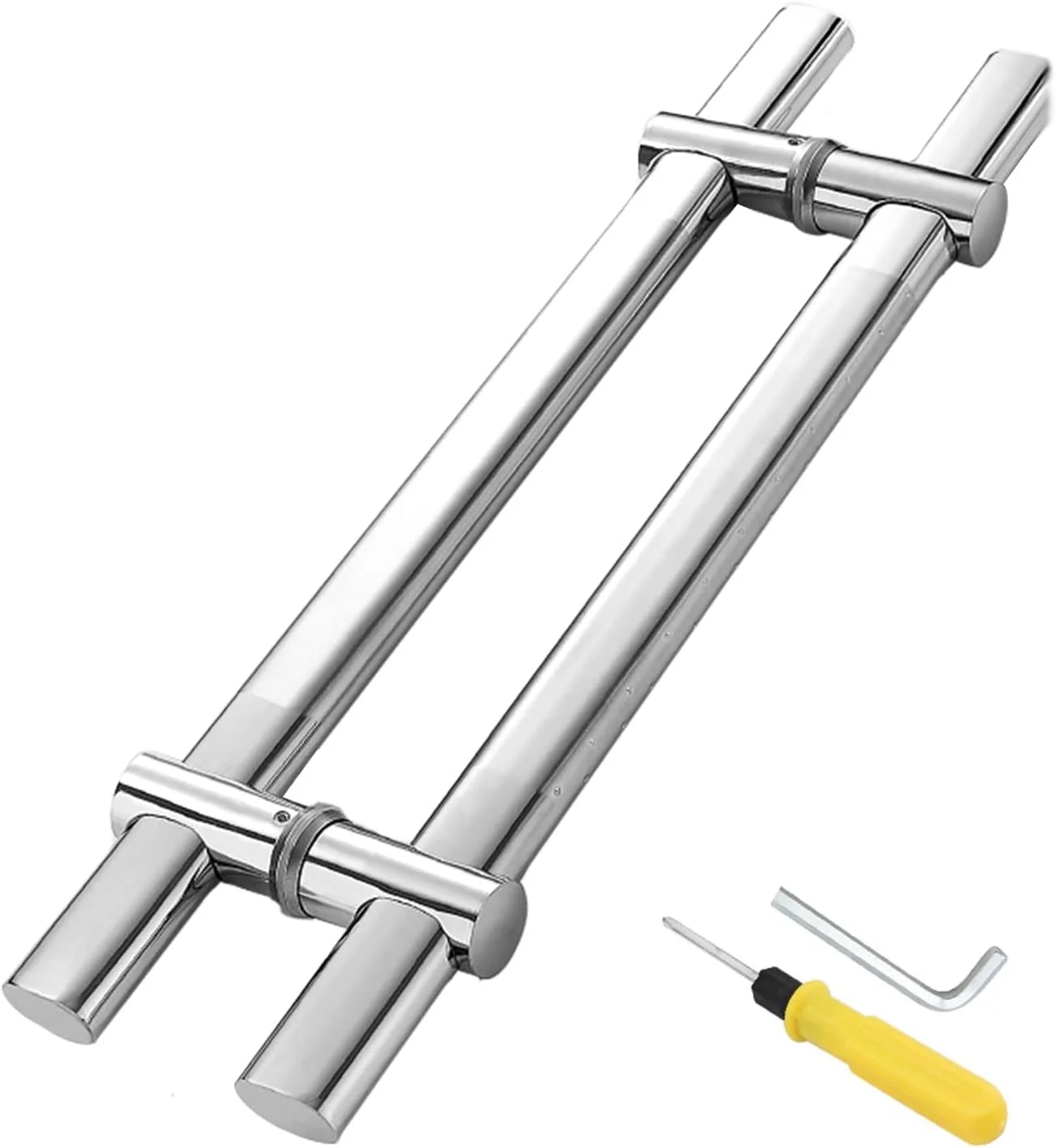 دستگیره های کشویی با فاصله سوراخ قابل تنظیم، دستگیره درب شیشه ای H شکل، دستگیره کشویی استیل ضد زنگ برس خورده، بالاترین عملکرد هزینه، 80 سانتی متر (32 اینچ)