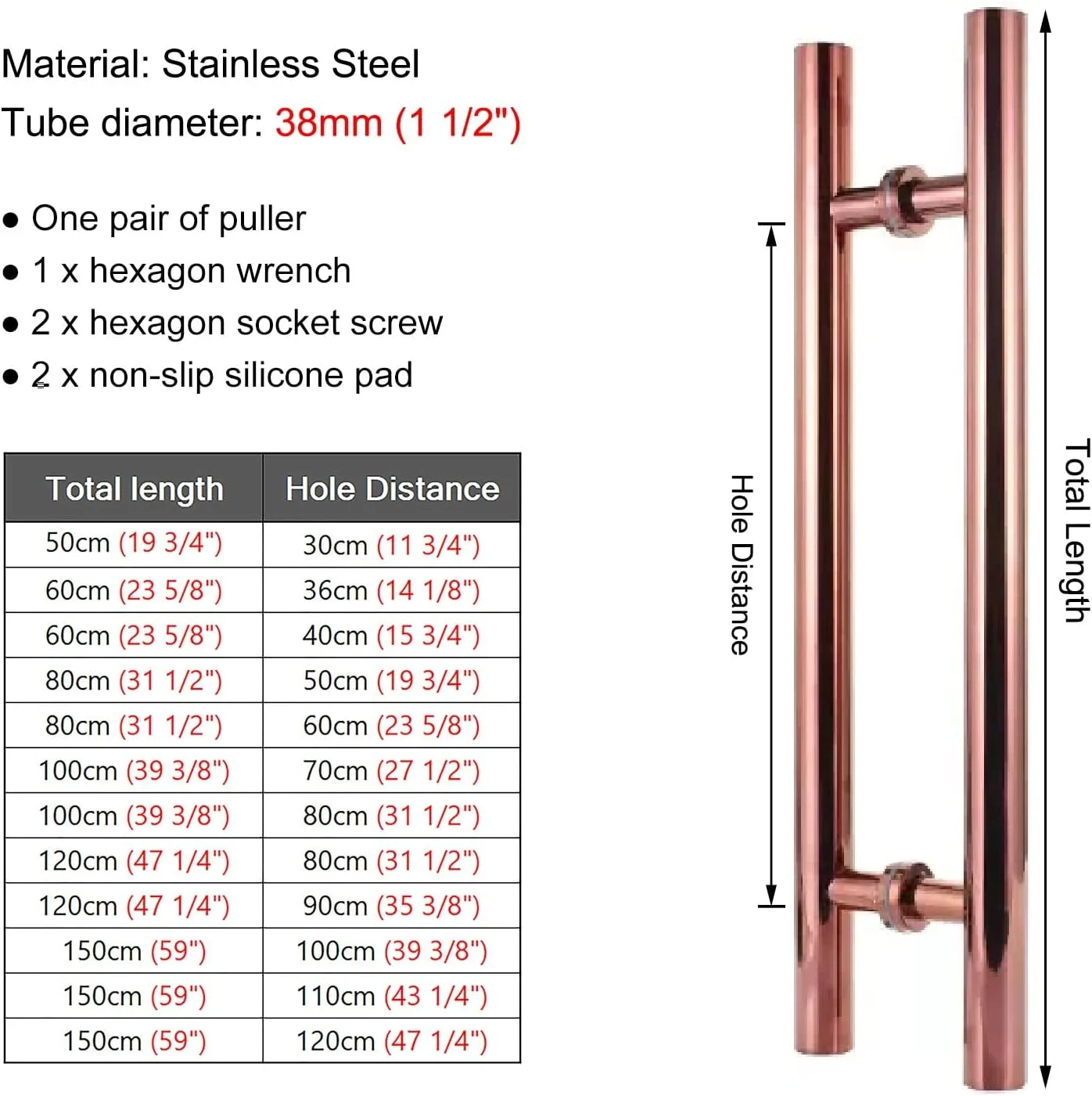 دستگیره های فشاری دو طرفه درب، دستگیره های گرد برای درب های داخلی و خارجی، دستگیره های شیشه ای برس خورده با پیچ های نصب، شامپاین-60 سانتی متر (23 5/8 اینچ)*40 سانتی متر دستگیره های فشاری دو طرفه درب، دستگیره های گرد برای درب های داخلی و خارجی، دستگیره های شیشه ای برس خورده با پیچ های نصب، شامپاین-60 سانتی متر (23 5/8 اینچ)*40 سانتی متر