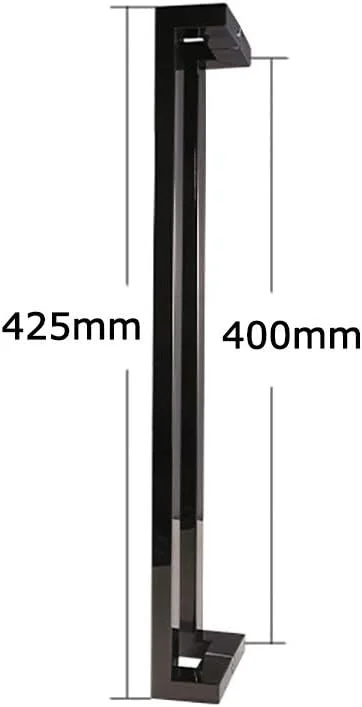 دستگیره کشویی درب شیشه ای لوله مربعی استیل مشکی برای خانه، هتل، دفتر، 4 طول، 425×400 میلی متر دستگیره کشویی درب شیشه ای لوله مربعی استیل مشکی برای خانه، هتل، دفتر، 4 طول، 425×400 میلی متر