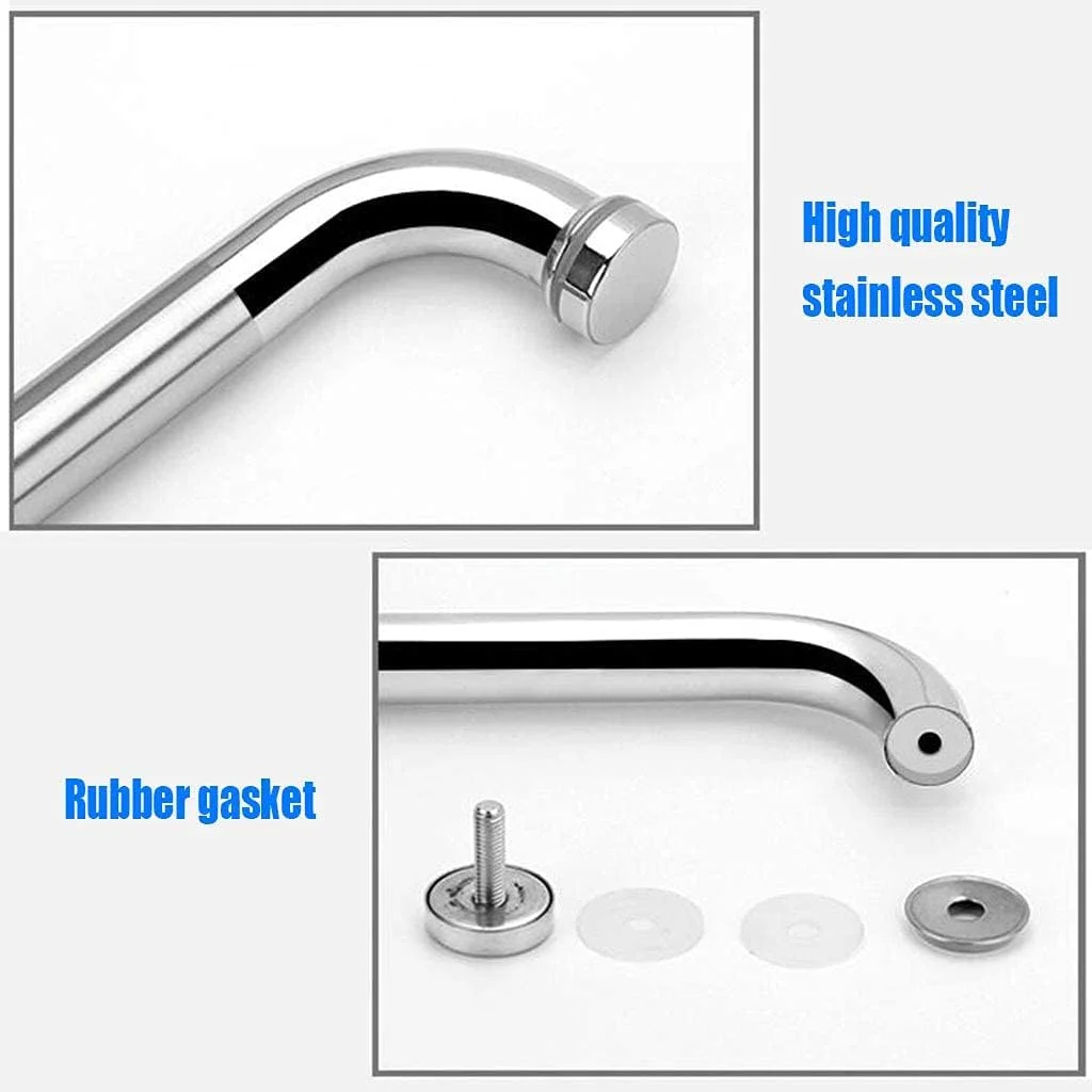 دستگیره درب شیشه ای استیل ضد زنگ L شکل برای اتاق خواب، حمام، اتاق دوش بارانی، مرکز خرید، 2x42x22 سانتی متر دستگیره درب شیشه ای استیل ضد زنگ L شکل برای اتاق خواب، حمام، اتاق دوش بارانی، مرکز خرید، 2x42x22 سانتی متر