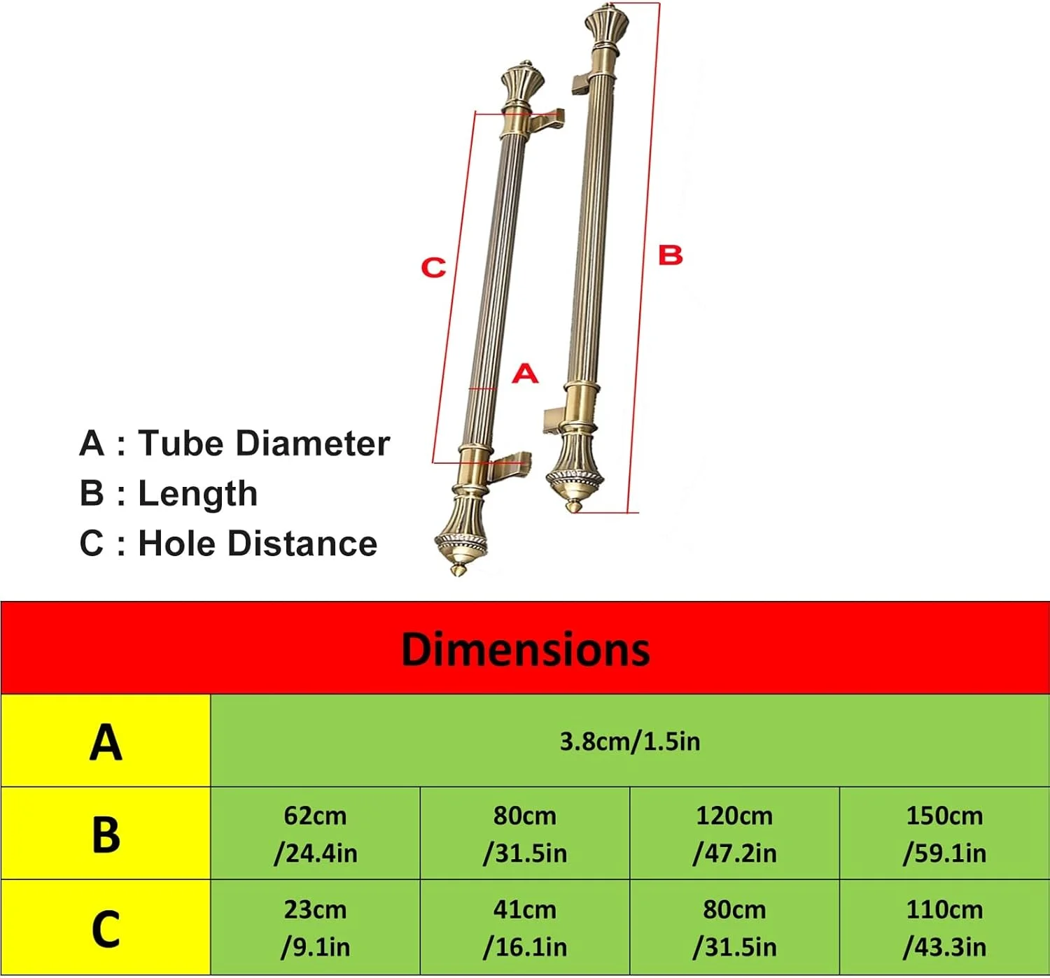 دستگیره میله ای کششی درب چوبی حیاط قدیمی، سخت افزار درب استیل ضد زنگ برس خورده کلاسیک، برای ورودی آشپزخانه شیشه ای کشویی، B-80 سانتی متر / 31.5 اینچ دستگیره میله ای کششی درب چوبی حیاط قدیمی، سخت افزار درب استیل ضد زنگ برس خورده کلاسیک، برای ورودی آشپزخانه شیشه ای کشویی، B-80 سانتی متر / 31.5 اینچ