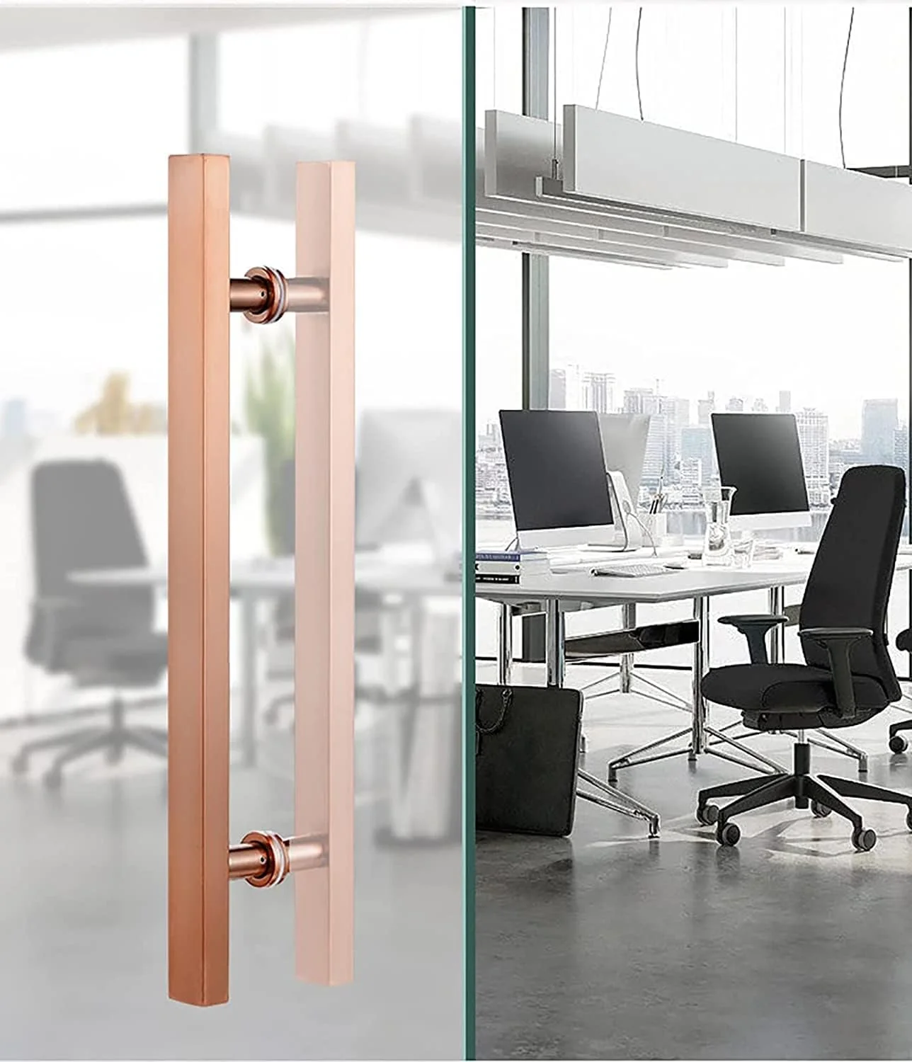 دستگیره های کششی فشاری درب آشپزخانه، دستگیره مدرن دو طرفه با لوازم جانبی، دستگیره کشویی برای انبار/اداره، طلایی رز - 80cm/31 1/2"-50cm دستگیره های کششی فشاری درب آشپزخانه، دستگیره مدرن دو طرفه با لوازم جانبی، دستگیره کشویی برای انبار/اداره، طلایی رز - 80cm/31 1/2"-50cm