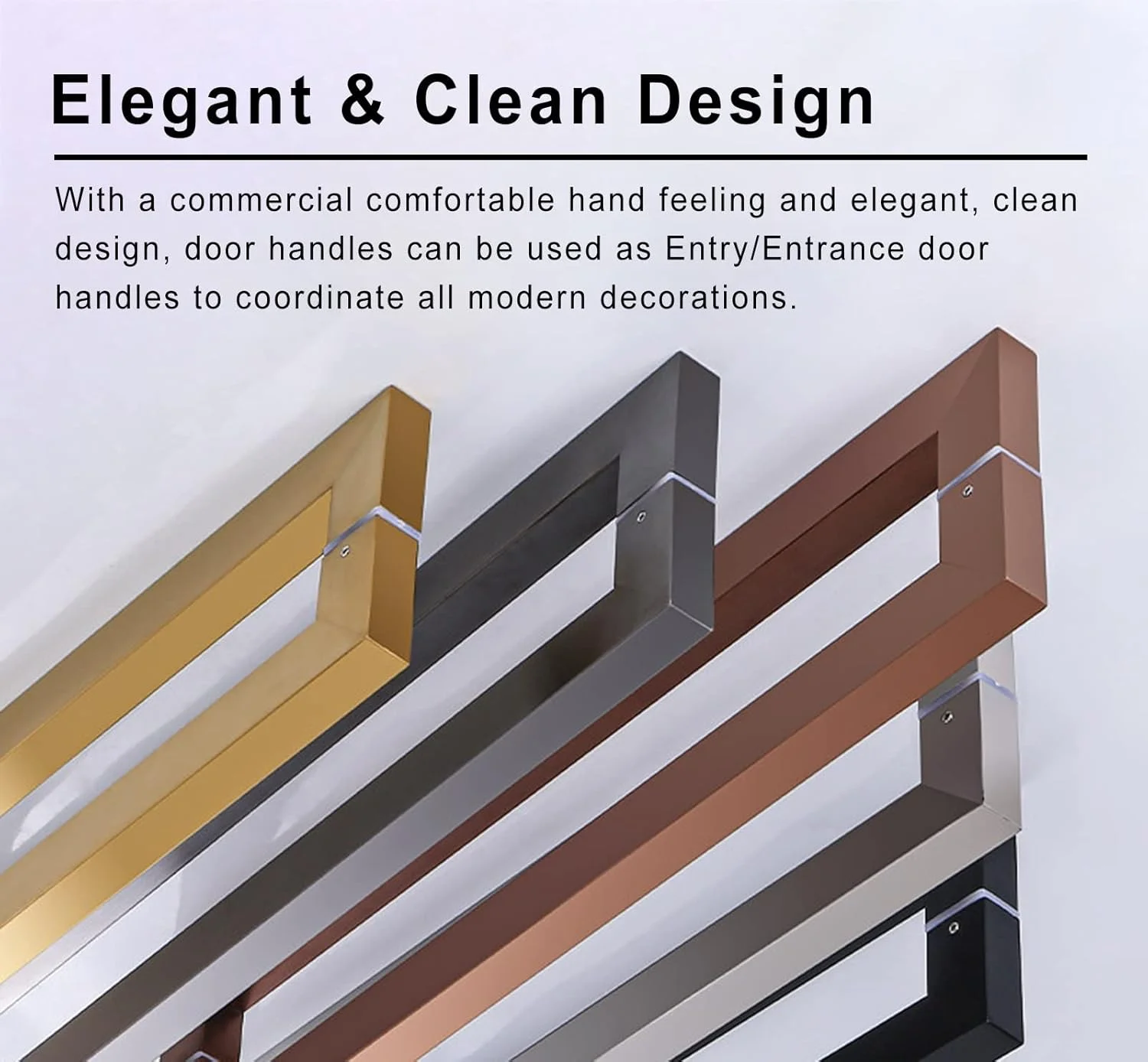 دستگیره کشویی درب شیشه ای مستطیلی مدرن، دستگیره فشاری/کششی لوله مربعی استیل ضد زنگ، نقره ای - 60 سانتی متر (24 اینچ) دستگیره کشویی درب شیشه ای مستطیلی مدرن، دستگیره فشاری/کششی لوله مربعی استیل ضد زنگ، نقره ای - 60 سانتی متر (24 اینچ)