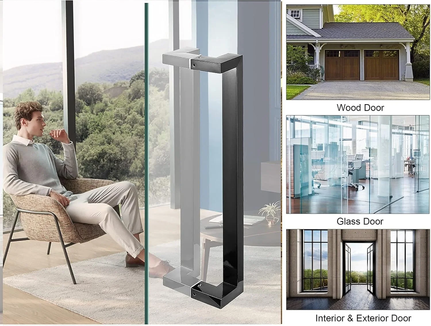 دستگیره درب انبار مدرن، دستگیره درب دوش استیل ضد زنگ، دستگیره درب شیشه ای کشویی بزرگ - طول 60/80/120/150 سانتی متر، دستگیره فشاری کششی دو طرفه، مشکی - 60 سانتی متر / 23.6 اینچ دستگیره درب انبار مدرن، دستگیره درب دوش استیل ضد زنگ، دستگیره درب شیشه ای کشویی بزرگ - طول 60/80/120/150 سانتی متر، دستگیره فشاری کششی دو طرفه، مشکی - 60 سانتی متر / 23.6 اینچ