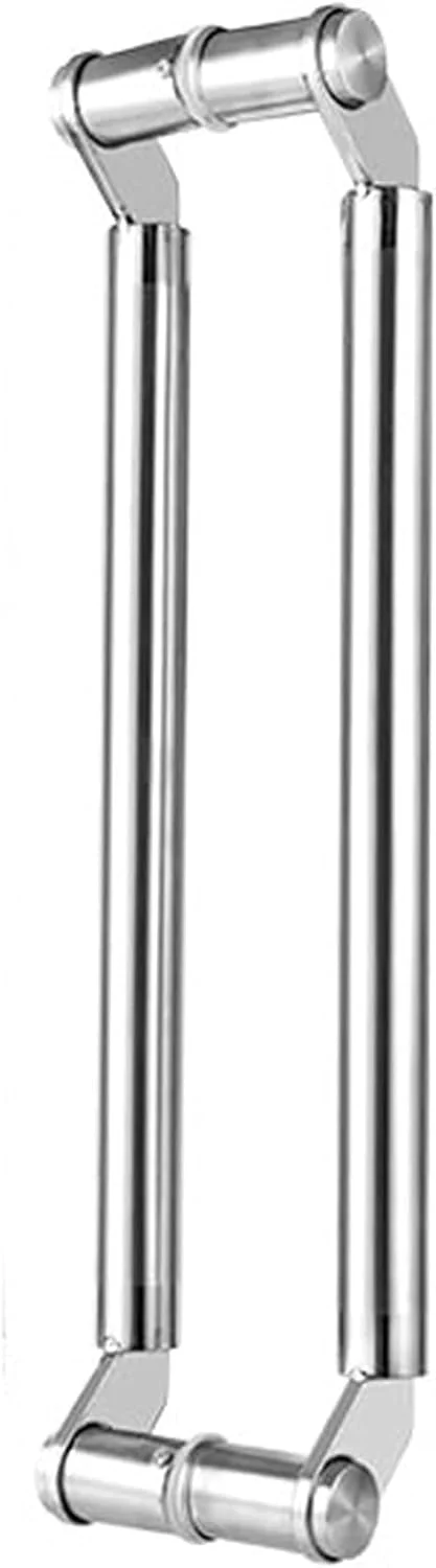 دستگیره درب کشویی استیل ضد زنگ برس خورده برای درب حمام/درب شیشه ای/درب های پاکتی، دستگیره درب ورودی 60/80/100/120 سانتی متری برای دفتر/درب ورودی، دو طرفه، نقره ای - 80 سانتی متر (31.5 اینچ)