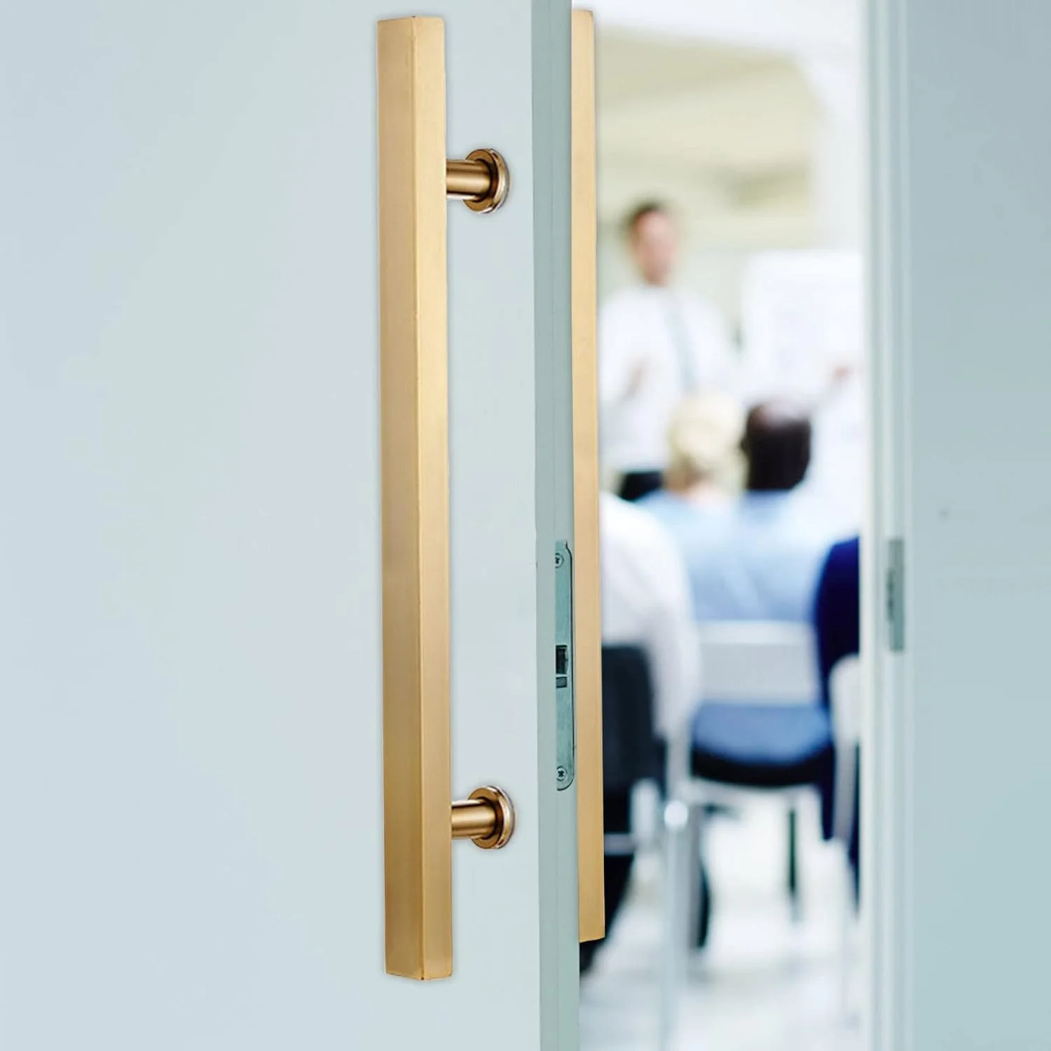 دستگیره کششی درب انبار، دستگیره درب استیل ضد زنگ، دستگیره درب شیشه ای داخلی دفتر، طلایی فوق العاده بلند، دو طرفه برای درهای کشویی انبار، حمام و فرانسوی، طول 60 سانتی متر (24 اینچ)