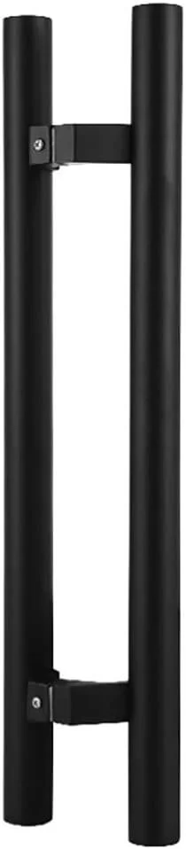 دستگیره مشکی، دستگیره لوله ای گرد استیل ضد زنگ برای درب شیشه ای منزل و اداره، دستگیره فشاری-کششی فلزی برای درب های قاب دار، 9 سایز، مشکی-1000×800 میلی متر