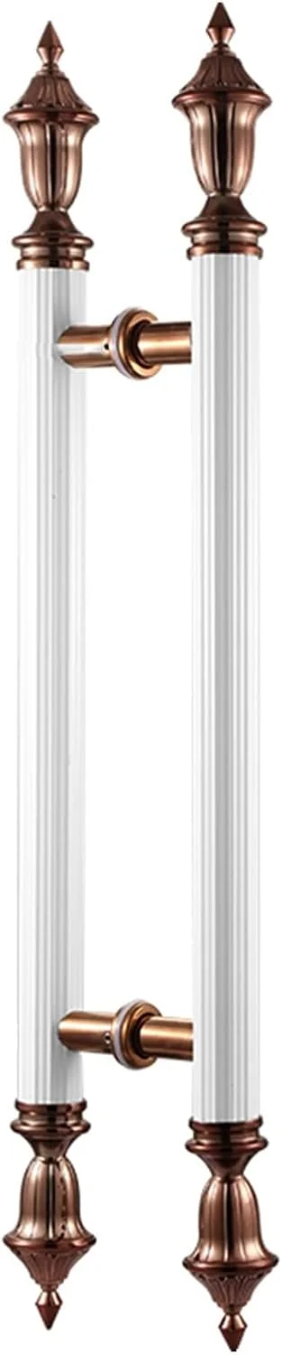 دستگیره های درب تجاری، دستگیره های فشاری کششی درب به سبک اروپایی برای درب ورودی/چوبی، دستگیره شیشه ای دو طرفه با پیچ های نصب، برنز قرمز-80cm(31 1/2")*40cm