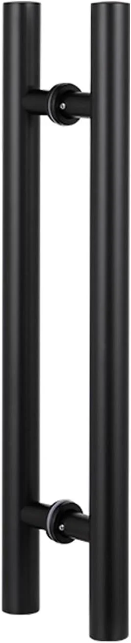 دستگیره های درب شیشه ای کششی تجاری، دستگیره درب برای درب انبار، دستگیره مدرن دو طرفه درب، برای درب ورودی داخلی/خارجی، مشکی 1-80X60cm/31.5"X23.6"