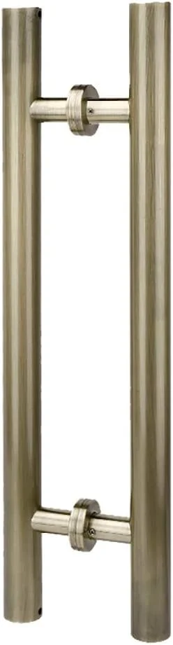 دستگیره ضخیم درب استیل ضد زنگ برای منزل، دفتر کار، درب شیشه ای، دستگیره فشاری-کششی درب قاب دار، درب کشویی - برنزی، 8 سایز، برنزی - 1200×800 میلی متر