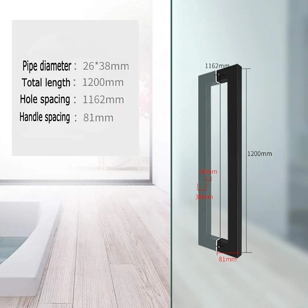 دستگیره درب کشویی انبار، دستگیره درب مشکی استیل ضد زنگ سنگین، لوله مربعی تجاری، دستگیره فشاری-کششی درب/دستگیره درب شیشه ای/دستگیره کششی درب انبار - 6 طول، طول 1200 میلی متر / 47.2 اینچ دستگیره درب کشویی انبار، دستگیره درب مشکی استیل ضد زنگ سنگین، لوله مربعی تجاری، دستگیره فشاری-کششی درب/دستگیره درب شیشه ای/دستگیره کششی درب انبار - 6 طول، طول 1200 میلی متر / 47.2 اینچ