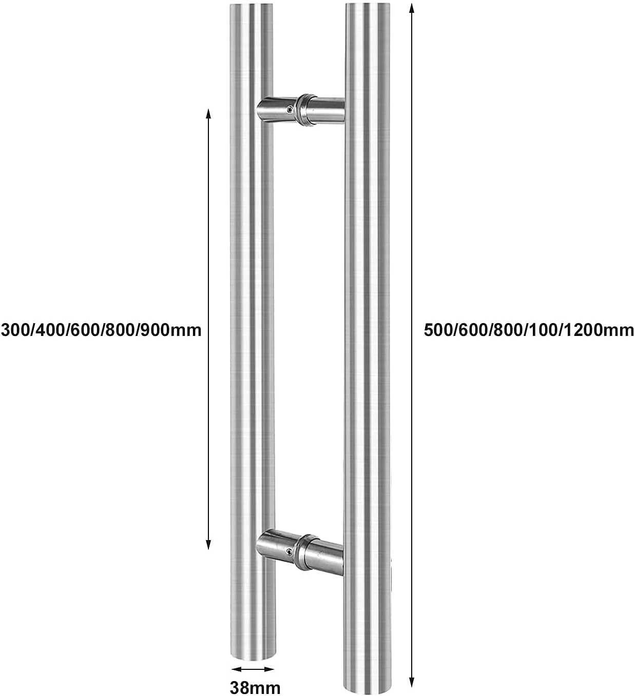 دستگیره درب کشویی استیل ضد زنگ، دستگیره فشاری تجاری H شکل برای درب شیشه ای و چوبی، دستگیره مدرن ورودی درب، نقره ای - 1000 * 800 میلی متر دستگیره درب کشویی استیل ضد زنگ، دستگیره فشاری تجاری H شکل برای درب شیشه ای و چوبی، دستگیره مدرن ورودی درب، نقره ای - 1000 * 800 میلی متر