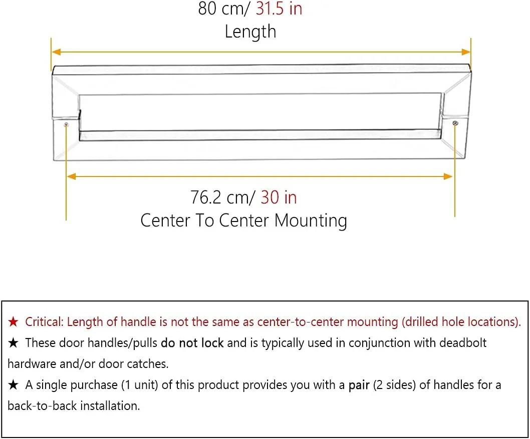 دستگیره درب ورودی مدرن، دستگیره کششی فلزی نصب شده در کنار با سخت افزار همسطح، دستگیره درب کشویی انبار برای درب شیشه ای چوبی، درب های رستوران سالن هتل، نقره ای - طول 80 سانتی متر | مرکز تا مرکز 76.2 سانتی متر دستگیره درب ورودی مدرن، دستگیره کششی فلزی نصب شده در کنار با سخت افزار همسطح، دستگیره درب کشویی انبار برای درب شیشه ای چوبی، درب های رستوران سالن هتل، نقره ای - طول 80 سانتی متر | مرکز تا مرکز 76.2 سانتی متر