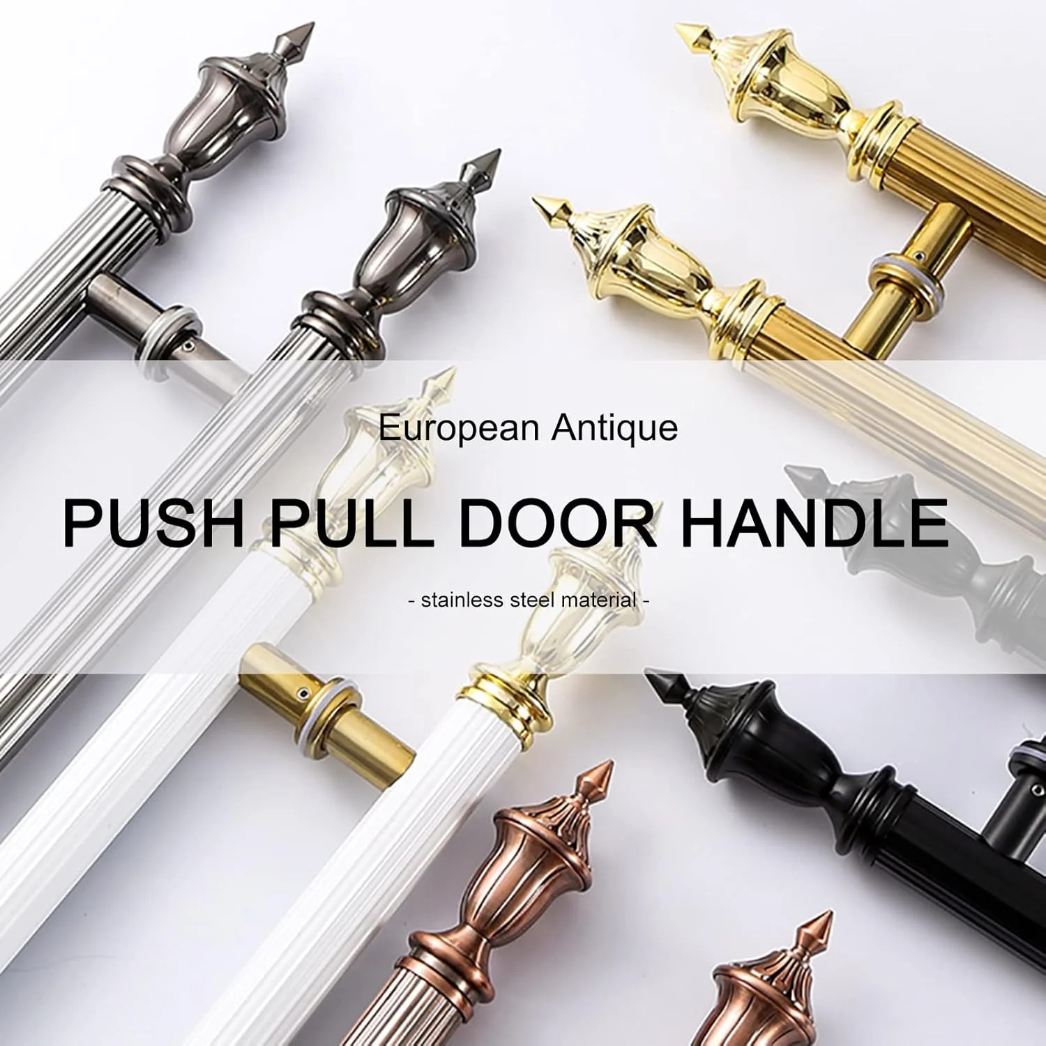 دستگیره های درب تجاری، دستگیره های فشاری کششی درب به سبک اروپایی برای درب ورودی/چوبی، دستگیره شیشه ای دو طرفه با پیچ های نصب، برنز قرمز-80cm(31 1/2")*40cm دستگیره های درب تجاری، دستگیره های فشاری کششی درب به سبک اروپایی برای درب ورودی/چوبی، دستگیره شیشه ای دو طرفه با پیچ های نصب، برنز قرمز-80cm(31 1/2")*40cm