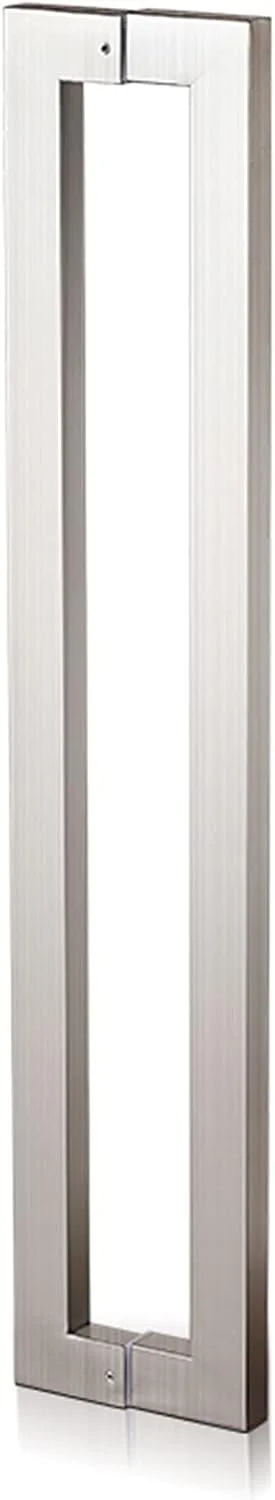 دستگیره کششی درب انبار، مناسب برای درب های داخلی و خارجی، دستگیره درب شیشه ای حمام، دستگیره مدرن کشویی درب انبار، مستطیلی دو طرفه، نقره ای - 60 سانتی متر