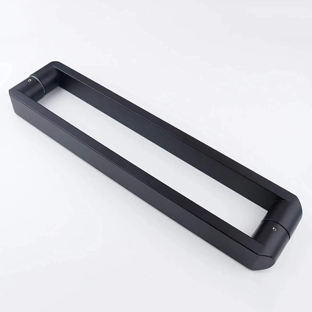 دستگیره درب، دستگیره درب شیشه ای لوله مربعی استیل 304، دستگیره فشاری-کششی درب اداری/دستگیره درب حمام، دستگیره درب کشویی/درب انبار H، مشکی - طول 640 میلی متر