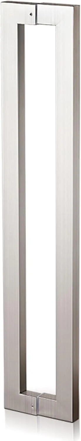 دستگیره کشویی درب شیشه ای چوبی انبار، دستگیره کششی درب ورودی سنگین تجاری با اتصالات نصب، دستگیره درب کشویی داخلی خارجی، نقره ای - 80 سانتی متر