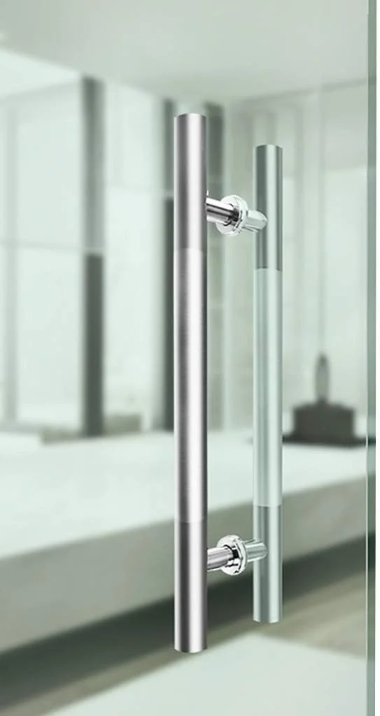 دستگیره درب انبار، دستگیره درب کشویی، استیل ضد زنگ 304 برس خورده، لوله گرد، دستگیره فشاری-کششی درب/دستگیره درب شیشه ای/دستگیره فشاری درب انبار، 5 سایز، 800 * 600 میلی متر